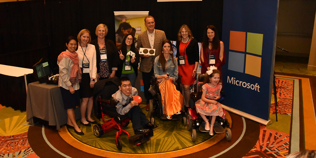 Justin and fellow National Ambassadors Tana Zwart (center) and Faith Fortenberry (right) at the Microsoft booth.