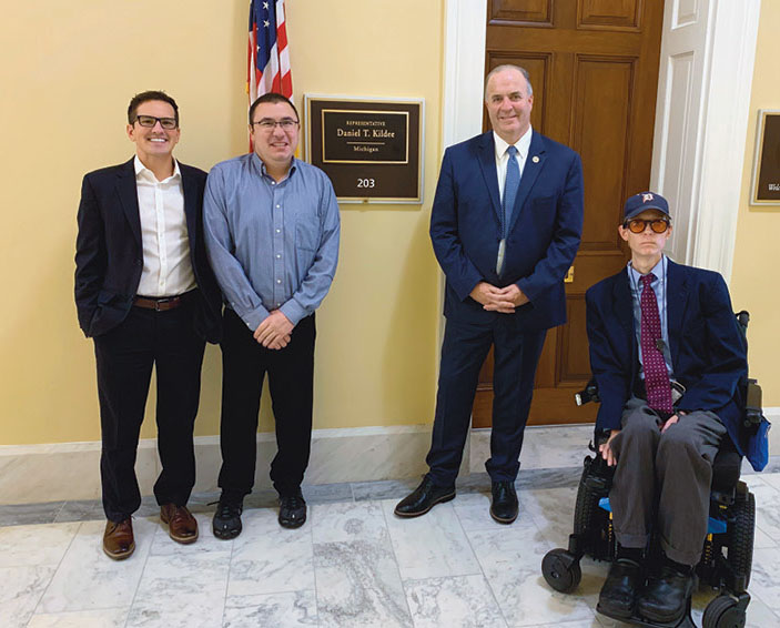 Jason Morgan (far left) and other advocates met with Congress members during the last MDA Advocacy Conference in Washington, DC.