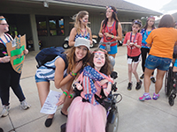Reese (right) made a lasting bond with a counselor during her first year at camp.