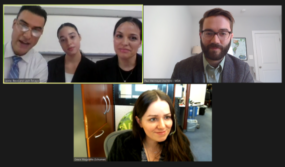 Screenshot of virtual meeting 
