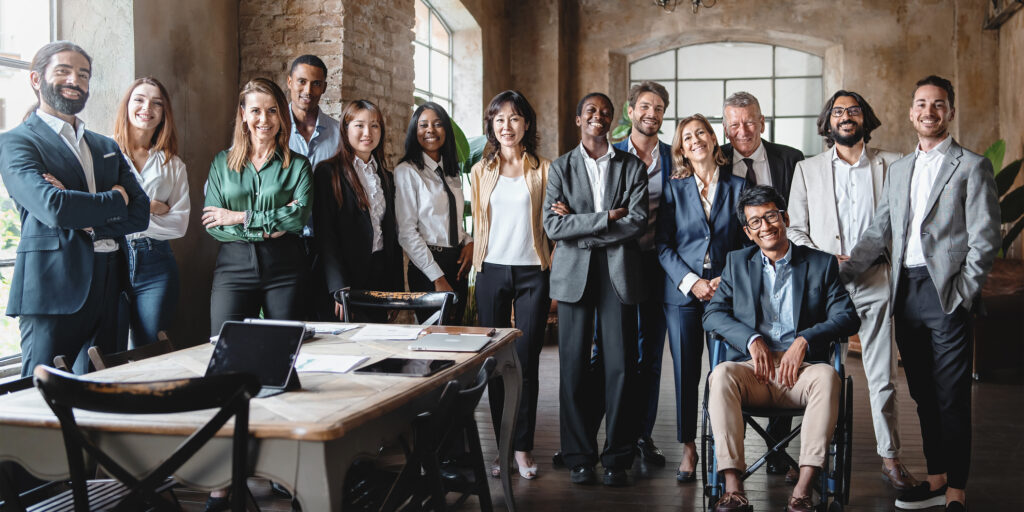 A diverse group of employees