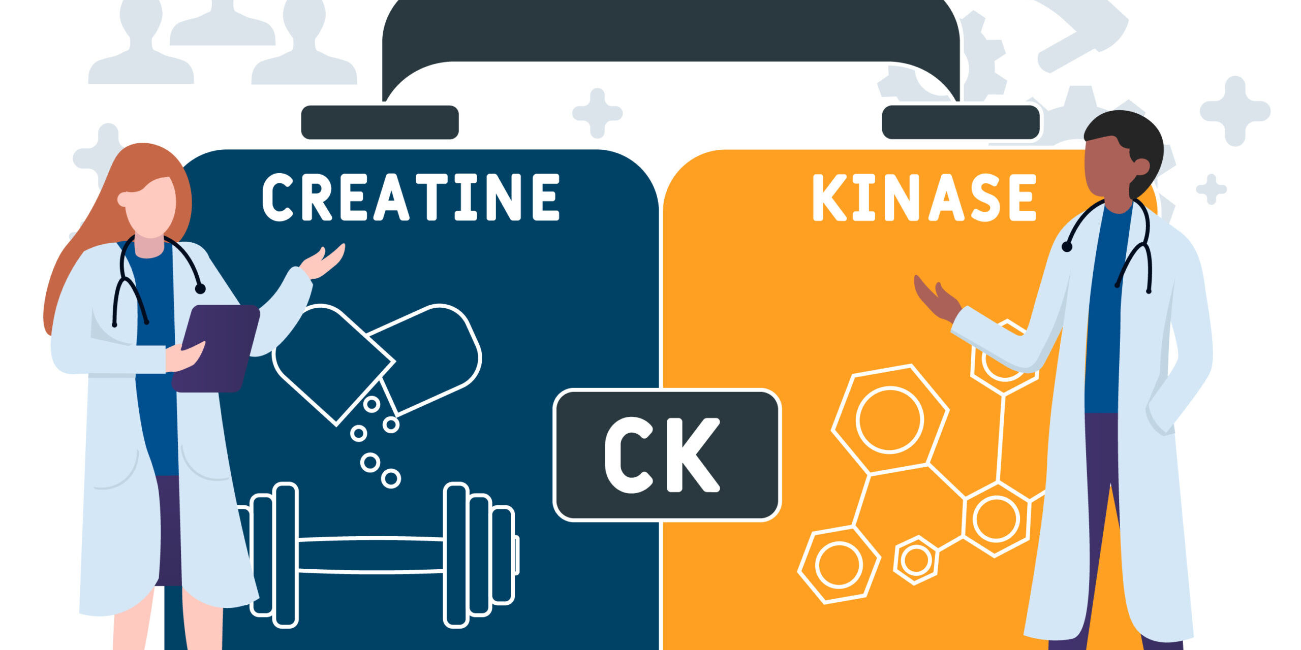 CK Creatine Kinase illustration with doctors