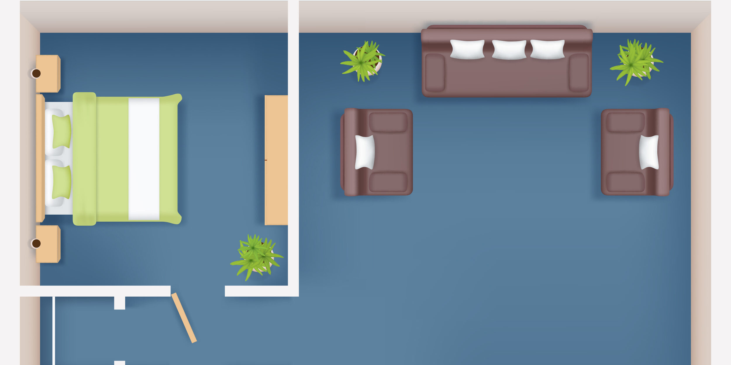 Illustration of an accessible home floor plan