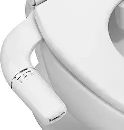 An easy install bidet attached to a toilet 
