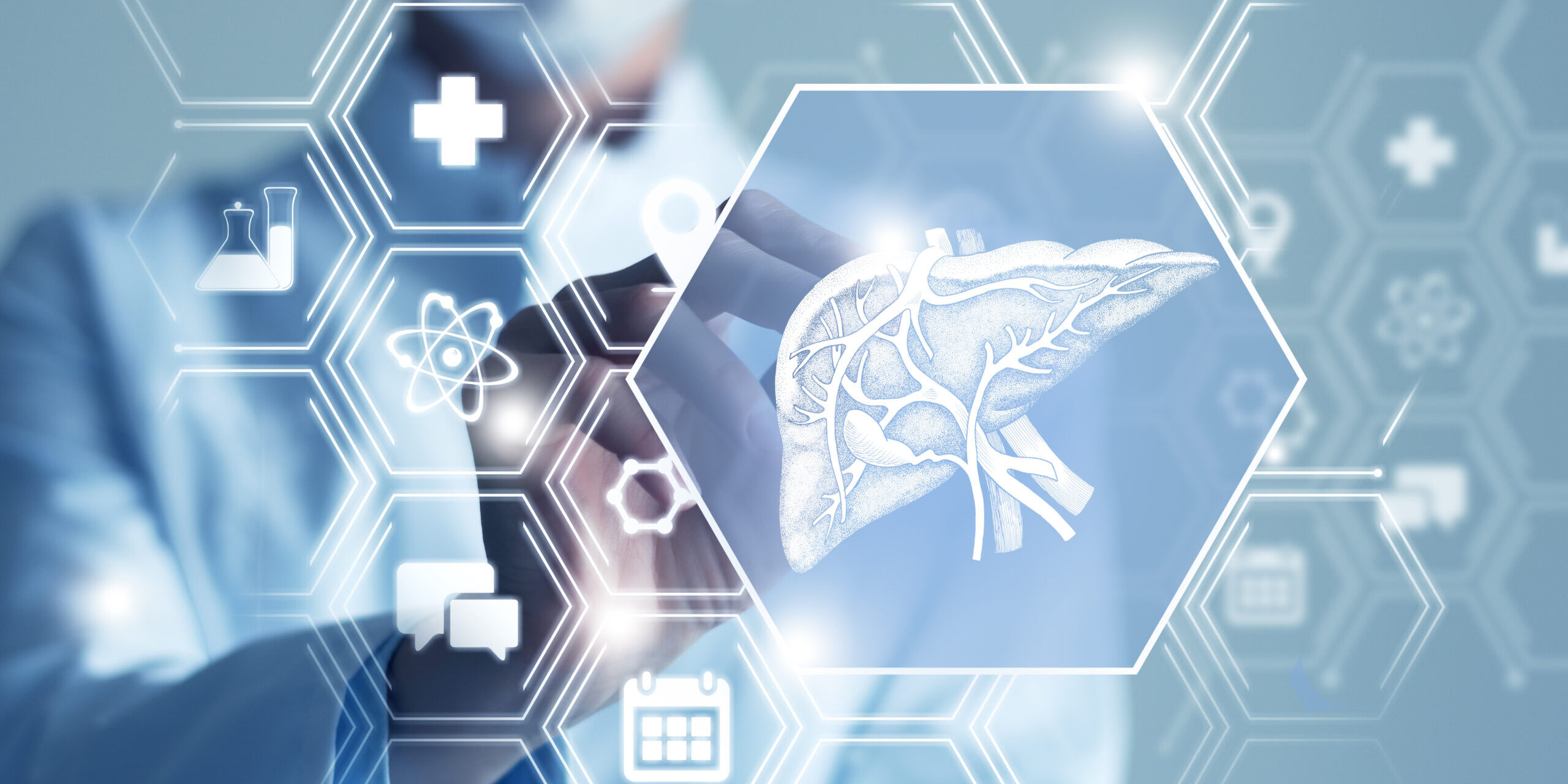 Telemedicine and human Liver recovery concept. Neutral color palette, copy space for text.