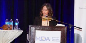 Amy Shinneman speaking at the MDA Clinical and Scientific conference