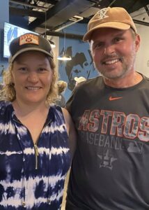  Darci and Chris, Lou Gerhig Day Astros watch party, 2021. 