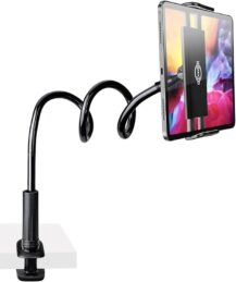 Black goosneck clip on mount for phone or iPad