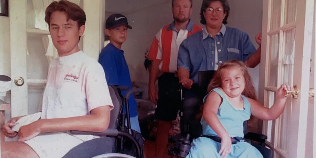 Megan and her family in 1998.