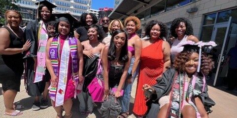 Gabrielle and her sorority sisters at her graduation.