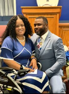 Jonathan and Tamara together at their church