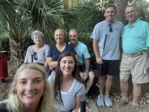 Darlene and her family on a Hilton Head beach trip 2025 
