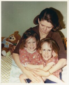 Donna Albrecht and her daughters, Katie and Abby (circa 1980).