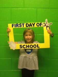 Lily S. on the first day of school. 