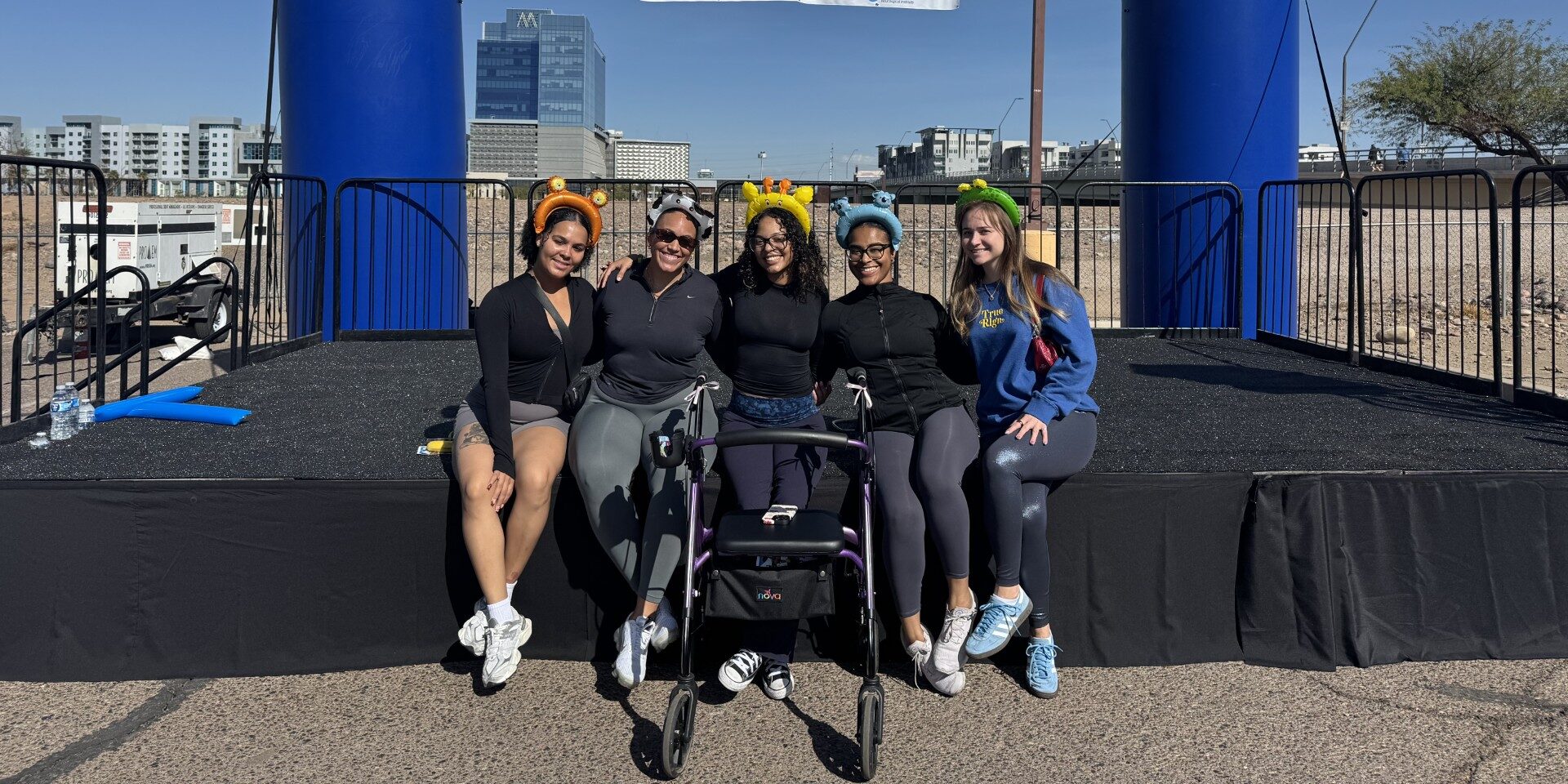 Santana at the Arizona Muscle Walk with friends Mackenzie, Savanna, Cece and Louise.