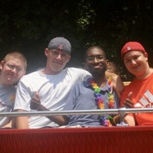 Ira enjoying time with friends at MDA summer camp. 