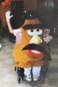 Ryan in a "Mr. Potato Head" costume he created. 