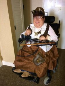 Megan in her "Steampunk" costume.