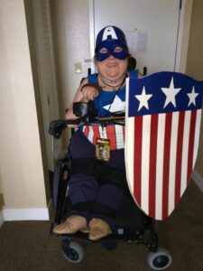 Megan dressed as Captain America