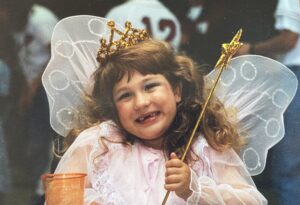 Megan dressed as a fairy. 