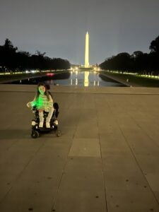 Faith in front of the Washington Monument