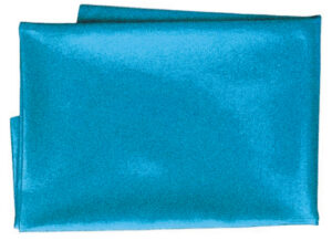 Folded blue transfer sheet.