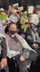 At a protest in San Francisco for Gaza (October 2023)