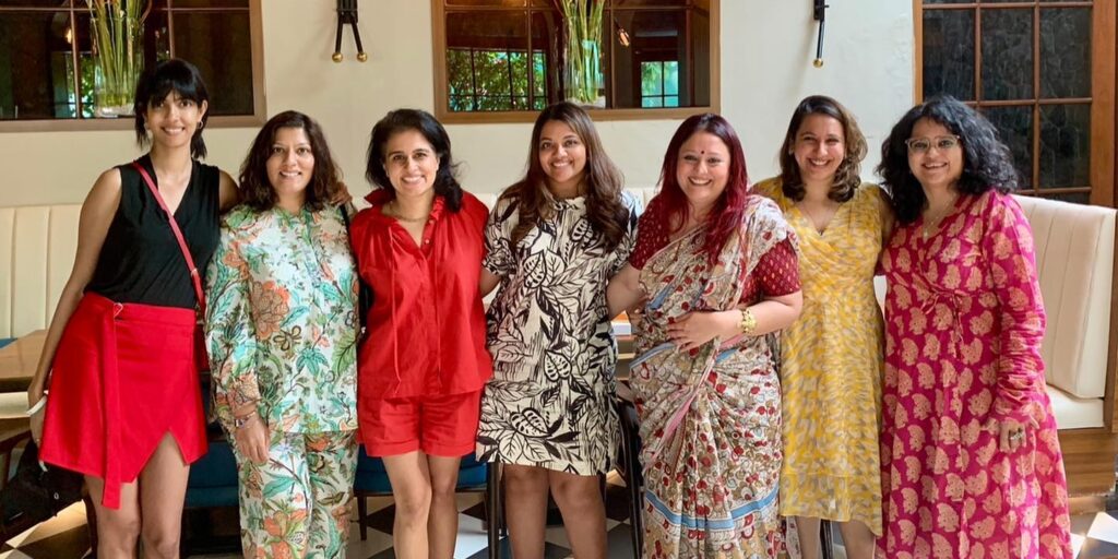 Sonali with a group of women