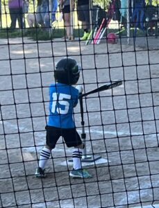 Danny showing his skills at the ballpark.