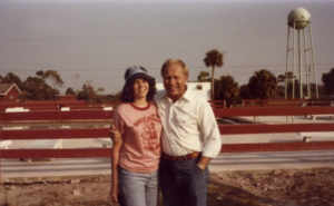 Leslie practicing yoga