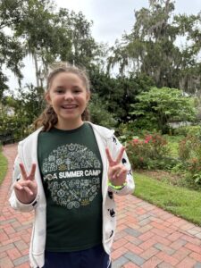 Charlotte on a walk in the botanical gardens