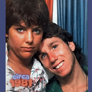 Me and the girl in the white leather jacket.