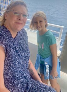 Kathryn Arvidson whale watching with her niece. 