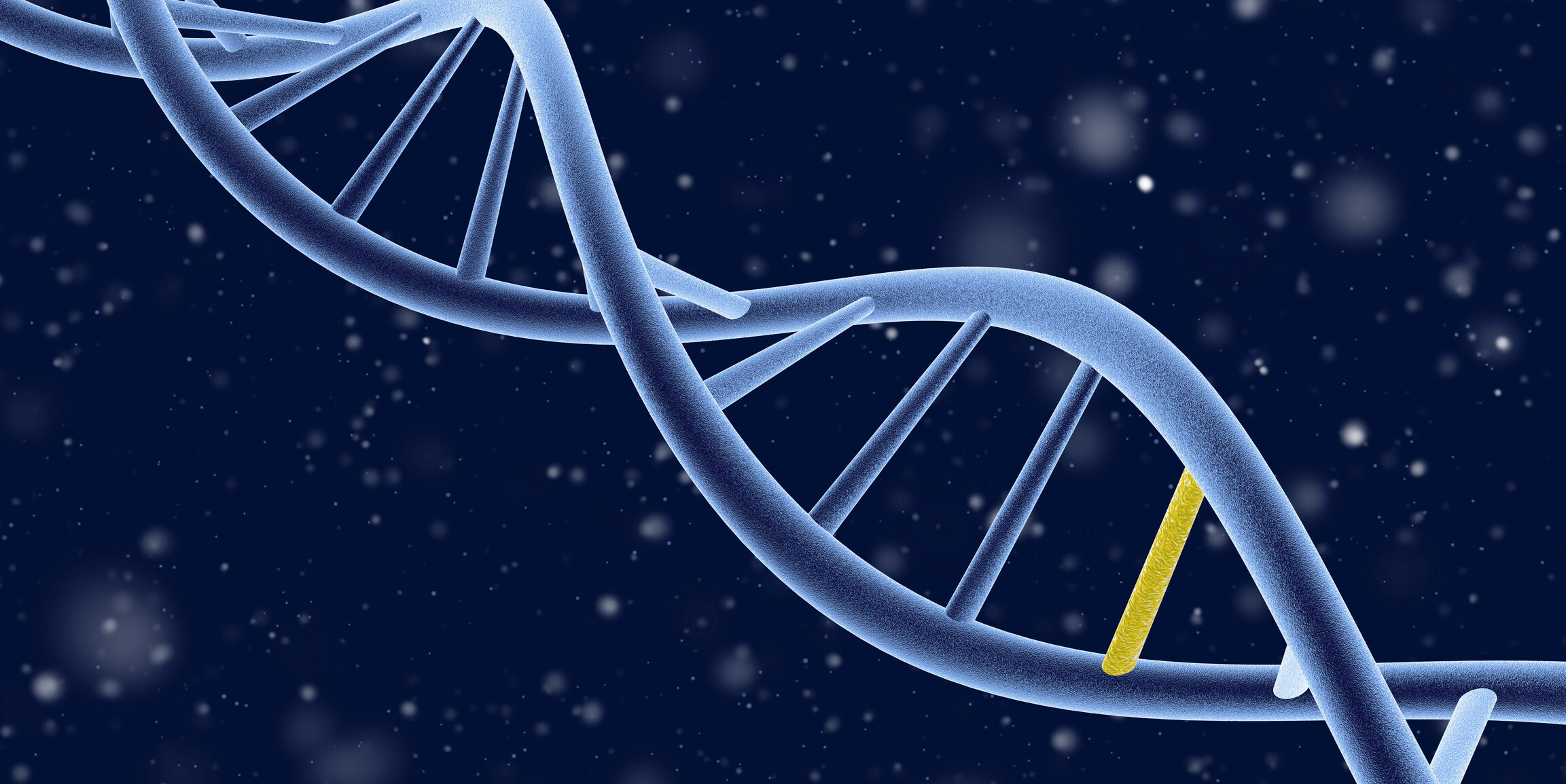 DNA strand on blue background
