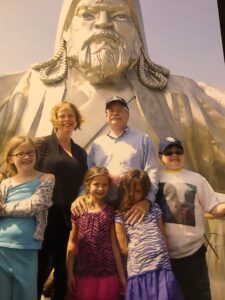 Jimmy and his family visiting Tsonjin Boldog, Mongolia
