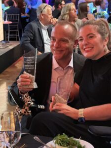 Brooke Eby after accepting the MDA ALS Impact Award 
