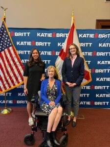 Sen. Britt with Jennifer Lane and Jori Houck 